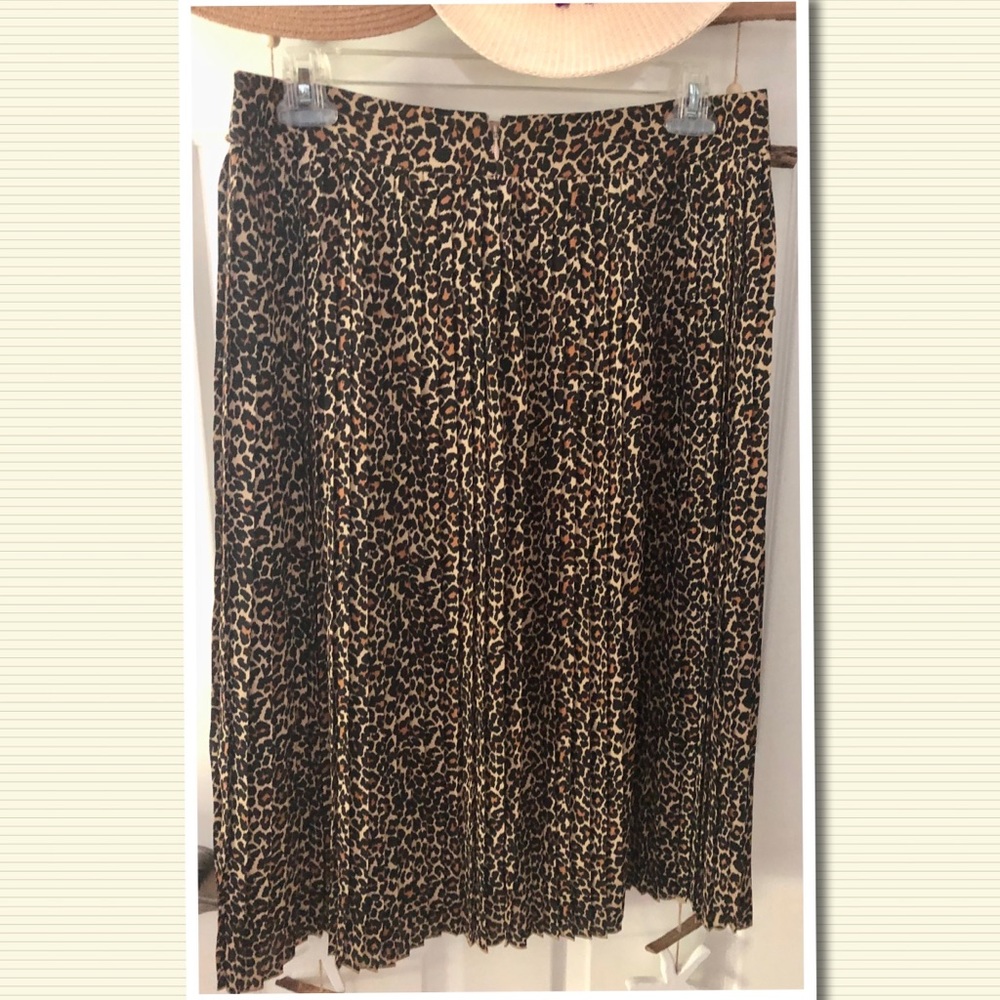 NWT J CREW ANIMAL PRINT FULLY PLEATED SKIRT SZ 14 - Picture 2 of 4